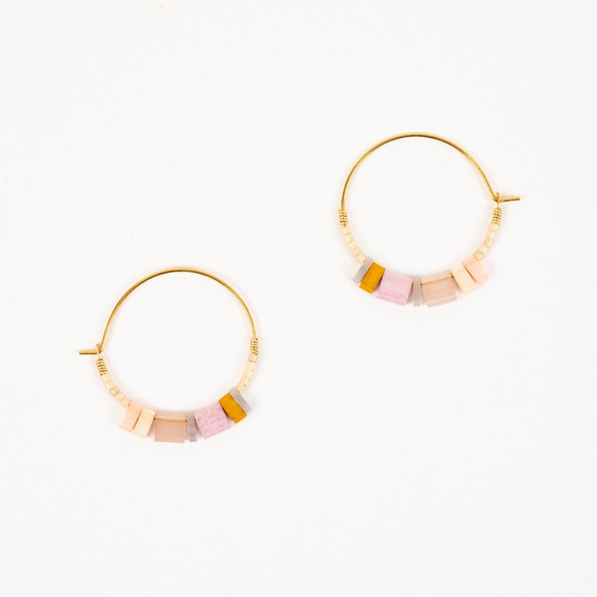 Handcrafted Tile Bead Hoops