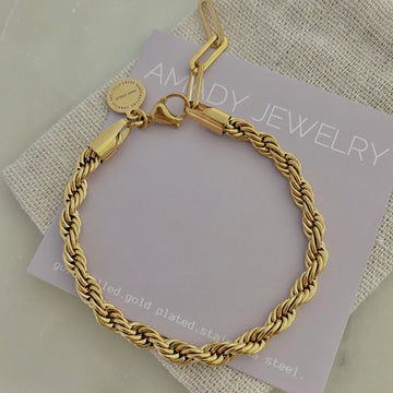 18K Gold Plated Rope Bracelet