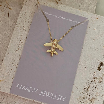 Airplane Charm Pendant Necklace