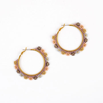 Hand beaded Hoop Earrings