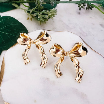 Gold Bow Earrings