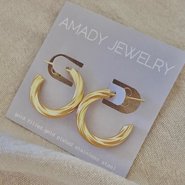 18K Gold Plated Twisted Hoop Earrings