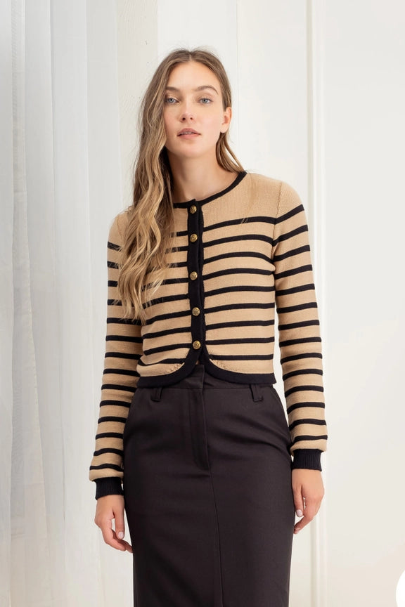 Evlewt Stripe Cardigan