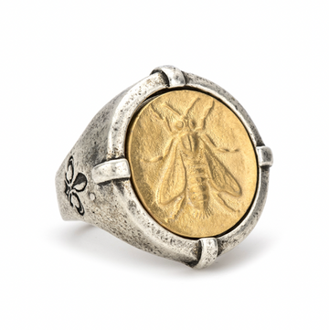 Signet Ring with 24K Gold Abeille Medallion